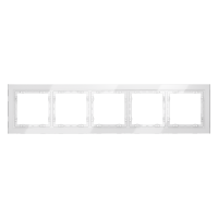 Рамка 5 местная, стекло, Белый, Voltum S70 VLS110501