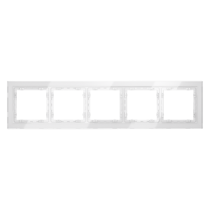 Рамка 5 местная, стекло, Белый, Voltum S70 VLS110501