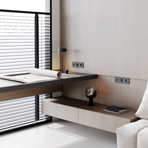 Розетка c З/К, шторками и USB зарядкой A+C, Графит, Voltum S70 VLS040507