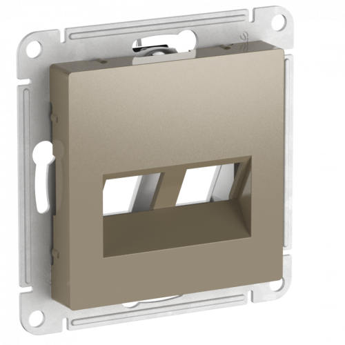 Лицевая панель для розетки компьютерной 2-ой RJ45 Keystone, Шампань, AtlasDesign SE ATN000590