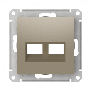 Лицевая панель для розетки компьютерной 2-ой RJ45 Keystone, Шампань, AtlasDesign SE ATN000590
