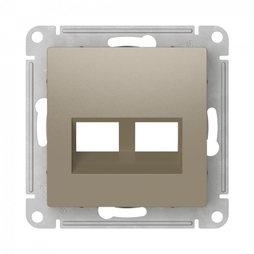 Лицевая панель для розетки компьютерной 2-ой RJ45 Keystone, Шампань, AtlasDesign SE ATN000590
