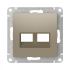 Лицевая панель для розетки компьютерной 2-ой RJ45 Keystone, Шампань, AtlasDesign SE ATN000590