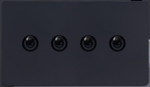 Выключатель тумблерный 4 кл. (внутренний монт.), Черный, Leon Salvador SBAN11A1A4