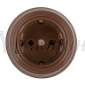 Ретро розетка фарфоровая с 3/К, Коричневый, ТМ МезонинЪ GE70303-04 Ретро розетка фарфоровая с 3/К, Коричневый, ТМ МезонинЪ GE70303-04