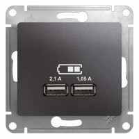 Розетка USB для зарядки, Графит, Glossa SE GSL001333