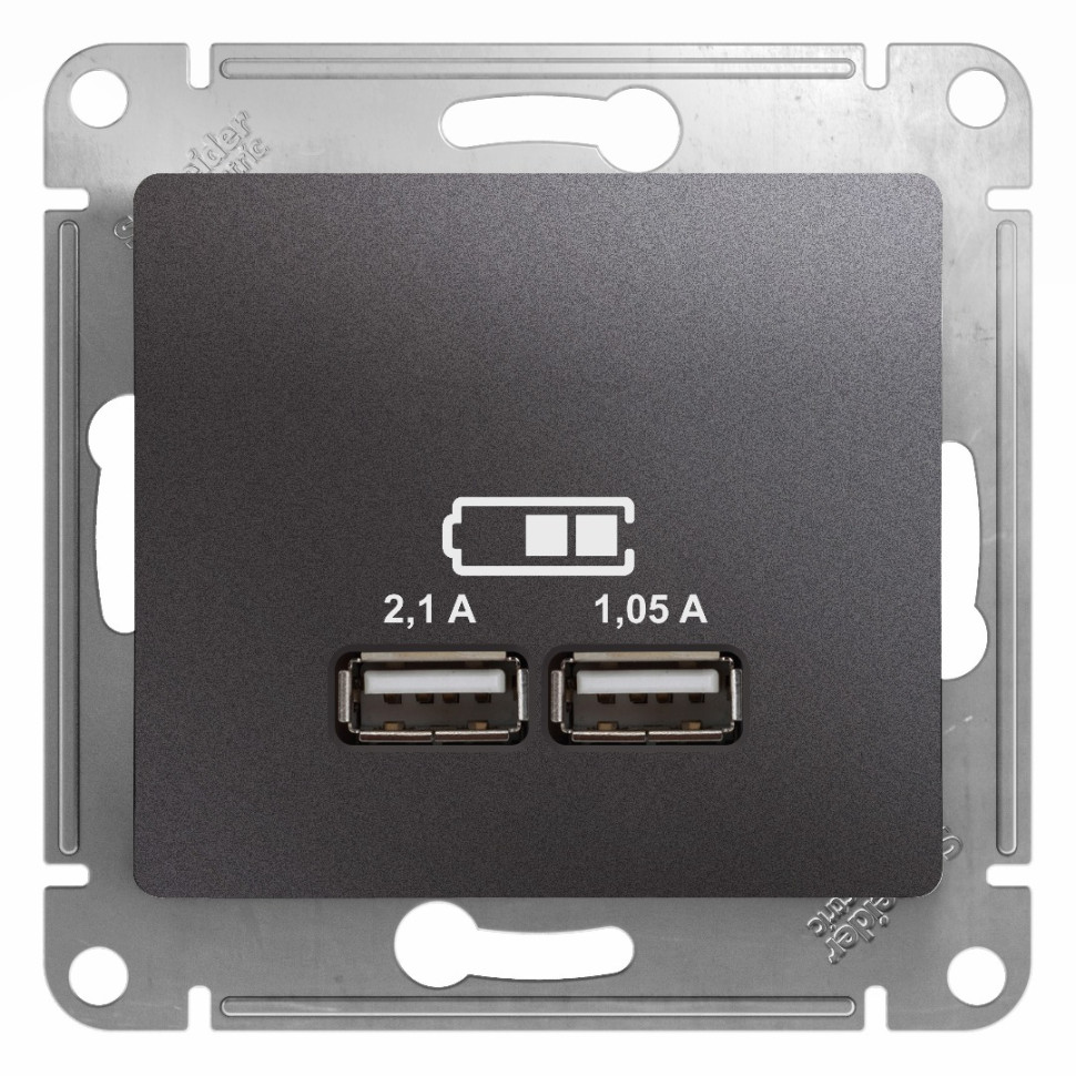Розетка USB для зарядки, Графит, Glossa SE GSL001333 Розетка USB для зарядки, Графит, Glossa SE GSL001333