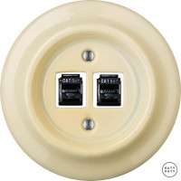 Розетка комп. фарфоровая RJ45 cat.5е, ваниль глянцевая, Katy Paty PNFLGsCat5e 