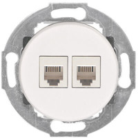 Розетка комп. двойная 2хRJ-45 cat.5e, Белый, серия Vintage, LK Studio 886204-1