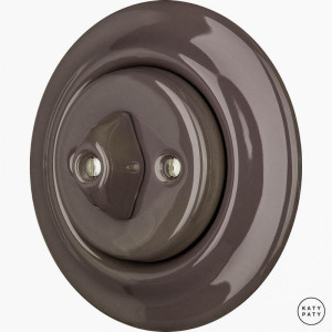 Выключатель поворотный 1 кл. перекрестный, коричневый глянцевый, Katy Paty BRG7