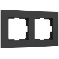 Рамка 2 местная пластик, Черный матовый, Slab Werkel W0022908