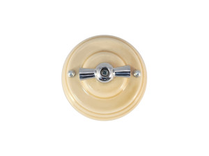 Выключатель керамика 2 кл. (4 положения), Песочный Sabbioso, ручка серебро, Leanza ВП2ПС