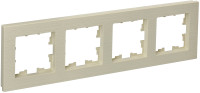Рамка 4 местная, Бежевый Рифленый, Brite IEK BR-M42-51-K10