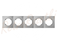 Рамка 5 местная пластик, квадрат, Серебро, серия Прованс, Bylectrica ЮЛИГ.735212.504