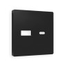 Лицевая панель розетки USB для быстрой зарядки тип A+C, Черный матовый, ALFA Quant Ambrella Volt AP8110
