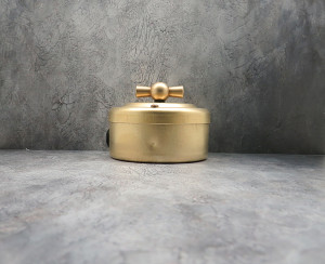 Выключатель поворотный 1 кл. проходной (2 положения), металл, Латунь, Petrucci 306BS