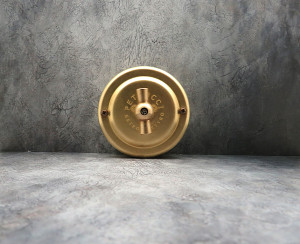 Выключатель поворотный 1 кл. проходной (2 положения), металл, Латунь, Petrucci 306BS