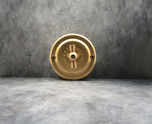 Выключатель поворотный 1 кл. проходной (2 положения), металл, Латунь, Petrucci 306BS