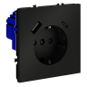 Розетка c З/К, шторками и USB зарядкой A+C, Черный матовый, Voltum S70 VLS040508 Розетка c З/К, шторками и USB зарядкой A+C, Черный матовый, Voltum S70 VLS040508