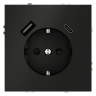 Розетка c З/К, шторками и USB зарядкой A+C, Черный матовый, Voltum S70 VLS040508 Розетка c З/К, шторками и USB зарядкой A+C, Черный матовый, Voltum S70 VLS040508