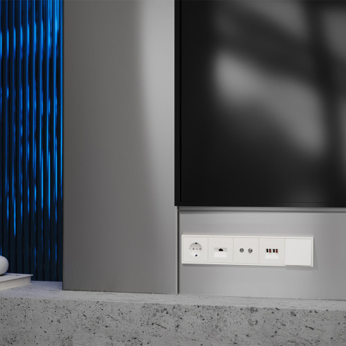 Лицевая панель для розетки телевизионной оконечной TV+SAT, Хлопок, S70 Voltum VLS001613