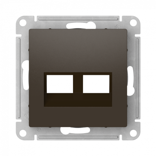 Лицевая панель для розетки компьютерной 2-ой RJ45 Keystone, Мокко, AtlasDesign SE ATN000690