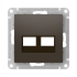 Лицевая панель для розетки компьютерной 2-ой RJ45 Keystone, Мокко, AtlasDesign SE ATN000690
