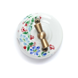 Выключатель фарфоровый поворотный на 4 положения, Жостово, Salvador OP21WT.RJ