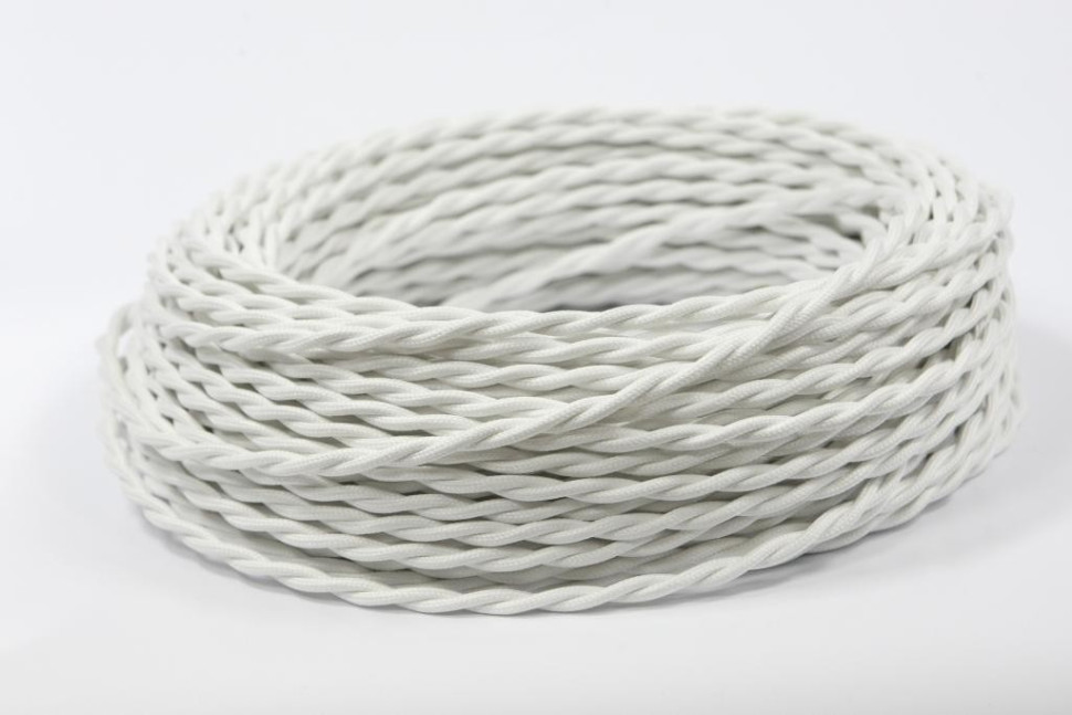 Ретро кабель витой 3x1,5 белый шелк, Interior Wire ПРВ3150-БЕЛШ
