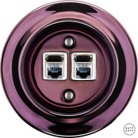 Розетка комп. фарфоровая RJ45 cat.6е, фиолетовый металлик, Katy Paty PEMAGsCat6e 