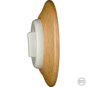 Выключатель кнопочный 1 кл. перекрестный, бук матовый, Katy Paty LIFAMSl7