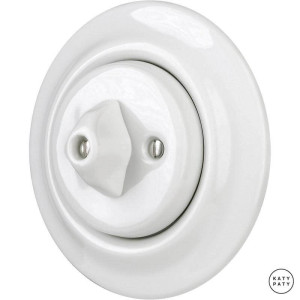 Выключатель поворотный 1 кл. перекрестный, белый глянцевый, Katy Paty ALG7