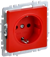 Розетка c З/К со шторками, Красный, Brite IEK BR-R14-16-K04