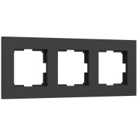 Рамка 3 местная пластик, Черный матовый, Slab Werkel W0032908