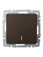 Выключатель 1 кл. проходной с подсветкой, Бронза, Brite IEK BR-V12-1-10-K45