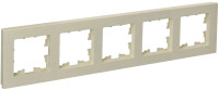 Рамка 5 местная, Бежевый Рифленый, Brite IEK BR-M52-51-K10