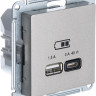 Розетка USB для быстрой зарядки, тип A+C 45Вт, Шампань, AtlasDesign SE ATN000529