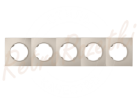 Рамка 5 местная пластик, квадрат, Шампань, серия Прованс, Bylectrica ЮЛИГ.735212.504