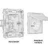 Розетка с З/К с крышкой и шторками, герметичная IP44, Бежевый матовый, ALFA Quant Ambrella Volt MA328010