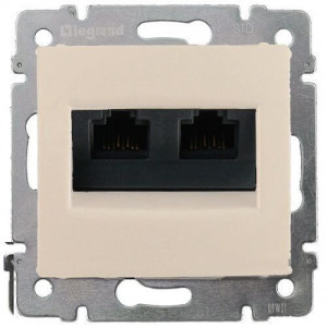 Розетка 2ая компьютерная RJ45 Cat. 6, слоновая кость, Valena Classic Legrand 774133