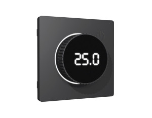 Лицевая панель терморегулятора теплого пола электронного, Графит мягкое касание, ALFA Quant Ambrella Volt AP9058