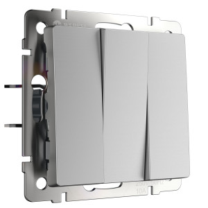 Выключатель 3 кл., Серебряный матовый, Werkel W1130065