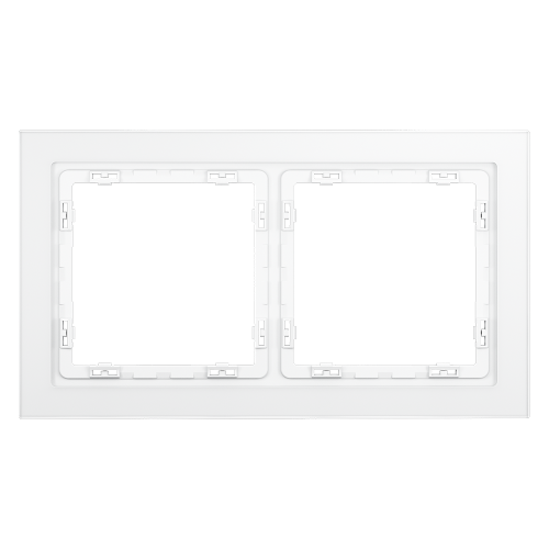 Рамка 2 местная, стекло, Белый матовый, Voltum S70 VLS110202