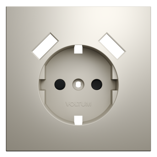 Лицевая панель для розетки с З/К и шторками, с USB A+A, Кашемир, S70 Voltum VLS000903