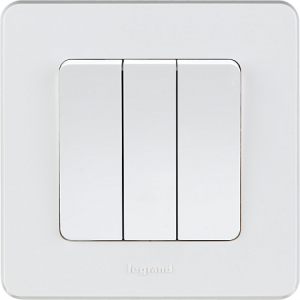 Выключатель 3 клав., белый, INSPIRIA Legrand 673640