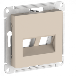 Лицевая панель для розетки компьютерной 2-ой RJ45 Keystone, Песочный, AtlasDesign SE ATN001290