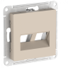 Лицевая панель для розетки компьютерной 2-ой RJ45 Keystone, Песочный, AtlasDesign SE ATN001290