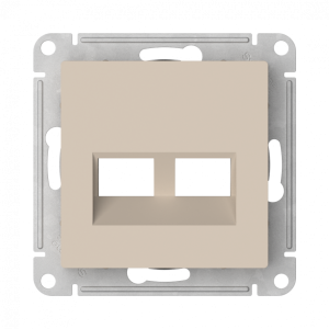 Лицевая панель для розетки компьютерной 2-ой RJ45 Keystone, Песочный, AtlasDesign SE ATN001290