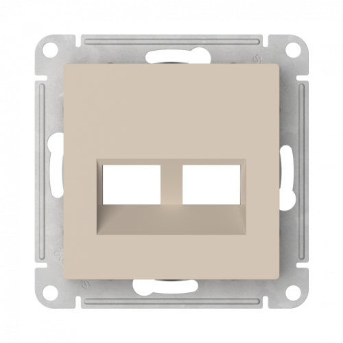 Лицевая панель для розетки компьютерной 2-ой RJ45 Keystone, Песочный, AtlasDesign SE ATN001290