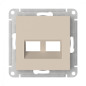 Лицевая панель для розетки компьютерной 2-ой RJ45 Keystone, Песочный, AtlasDesign SE ATN001290